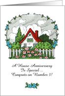 Happy Home Anniversary from Realtor to Client with Vintage Cottage card
