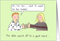 Dating Humour Cartoon Gender Change Couple Meeting card