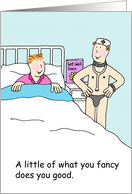 Sexy Gay Male Cartoon Humor, Funny Happy Nurses Day. card