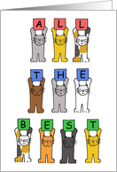 All the Best for Your Retirement Cartoon Cats Holding Letters Up card