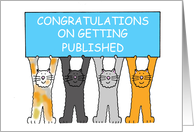 Congratulations on Getting Published Cartoon Cats Holding a Banner card