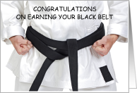 Black Belt Congratulations Martial Arts Success Belt and Uniform card