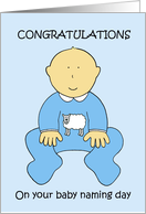 Baby Naming Day Congratulations for a Boy card