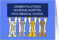 Congratulations on Medical School Acceptance Cartoon Cats card