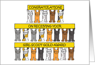 Girl Scout Gold Award Congratulations Cartoon Cats card