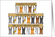 Girl Scout Bronze Award Congratulations Cartoon Cats card