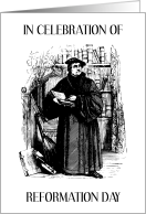 Reformation Day October 31st Martin Luther Black & White Illustration card