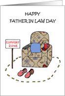 Happy Father in Law Day Cartoon Armchair Comfort Zone card