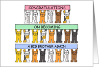 Congratulations on Becoming a Big Brother Again Cartoon Cats card