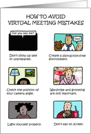 How to Avoid Virtual Meeting Mistakes Humorous Cartoons card