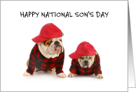 Happy National Son’s Day Father and Son British Bulldogs card