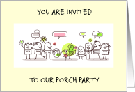 Porch Party Invitation Cartoon Group of People Socialising card