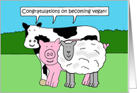 Congratulations on Becoming Going Vegan Talking Farm Animals card