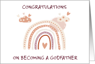 Congratulations on Becoming a Godfather Rainbow Hearts card