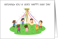 May Day Children Dancing Around a Maypole card