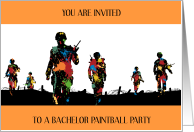 Bachelor Paintball Party Invitation card