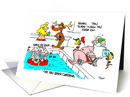 Santa and the Elves Day After Christmas card (1005725)