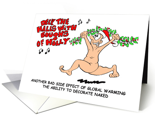 Humorous Christmas Decorating Naked card (1414772)