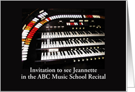 Music Recital Invitation, Ancient Organ, Customize Cover & Inside card