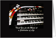 Thank You for Music at Celebration of Life, Antique Organ card
