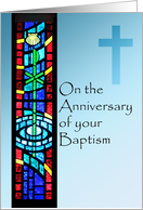 The Anniversary of Your Baptism Stained Church Glass card