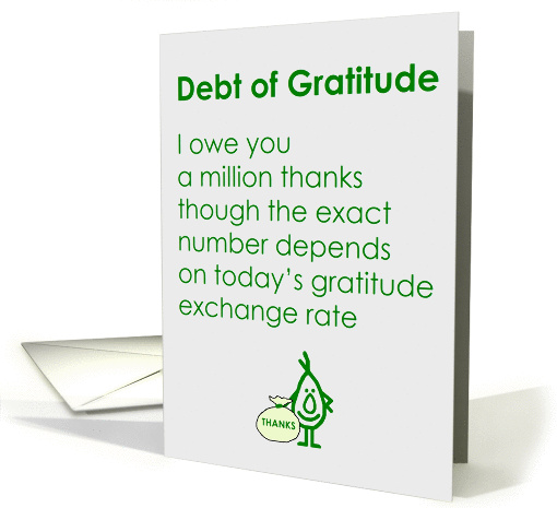Debt of Gratitude - A thank You Poem focusing on precision card
