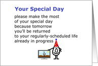 Your Special Day - a funny birthday poem from all of us card