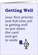 Getting Well - a funny Get Well Poem card