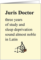 Juris Doctor - a funny law school graduation poem card