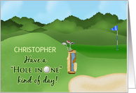 Golf Birthday Name Specific Hole in One card