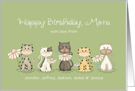 Mom’s Birthday Five Cats From All of Us Custom Names card
