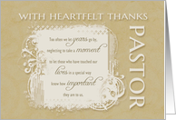 Pastor Appreciation With Heartfelt Thanks card