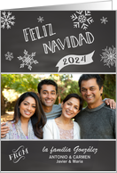 Chalkboard Feliz Navidad Custom Photo and Name card