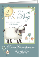 It’s a Boy - Proud Grandparents Announcement - Little Lamb card