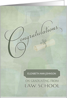 Congratulations Law School Graduate Custom Name card
