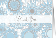 Business Thank You for your order modern blue flowers card