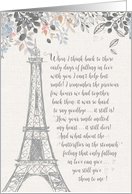 Romantic Wedding Day to Bride or Groom Eiffel Tower card
