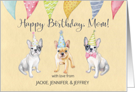 Mom’s Birthday Three Dogs from all of us - custom names card