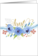 Happy Birthday to a very special Aunt watercolor flowers card