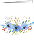 Happy Mother’s Day to a very special Wife watercolor flowers card