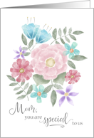 Mom Birthday You are Special to Us Watercolor Flowers card