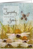 Sympathy Loss of Sister Messy Flowers and Butterfly card