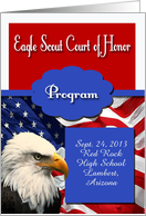 Eagle Scout Court of Honor Program card