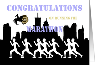Congratulations Marathon - Boston Skyline, Racers card