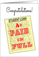Student Loan Paid Off - Fake Loan Document card