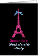 Girly Hot Pink Paris Eiffel Tower Bachelorette Party Invitation card