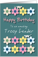 Amazing Troop Leader Cats and Flowers Birthday card