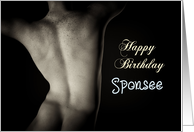 Sexy Man Back for Sponsee Birthday card
