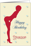Sexy Pin Up Birthday for Sponsor card
