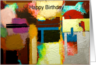 Happy Birthday - Warm Abstract card